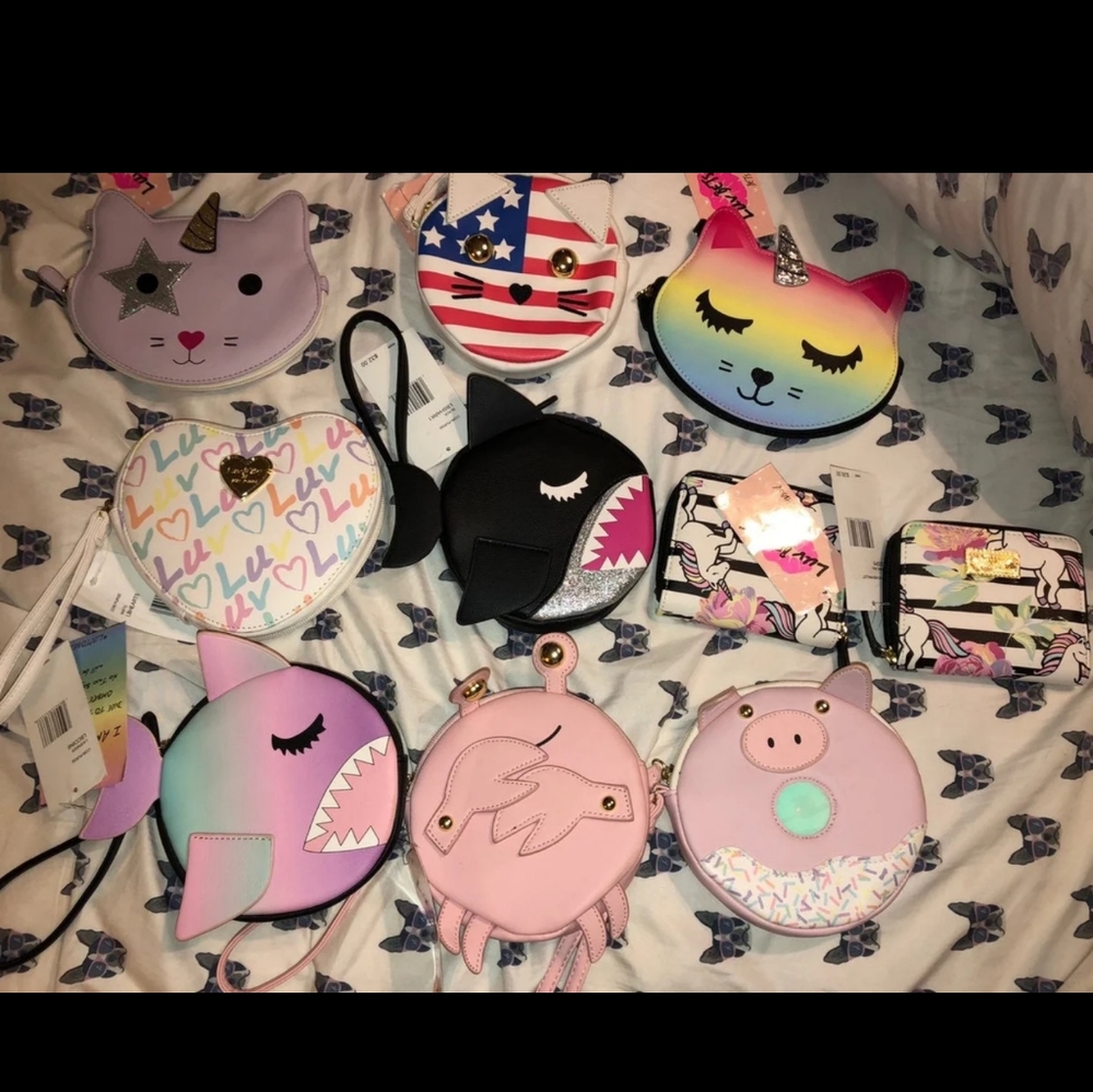 Betsey Johnson | Reseller Lot faux leather wristlet bundle kawaii fun cute